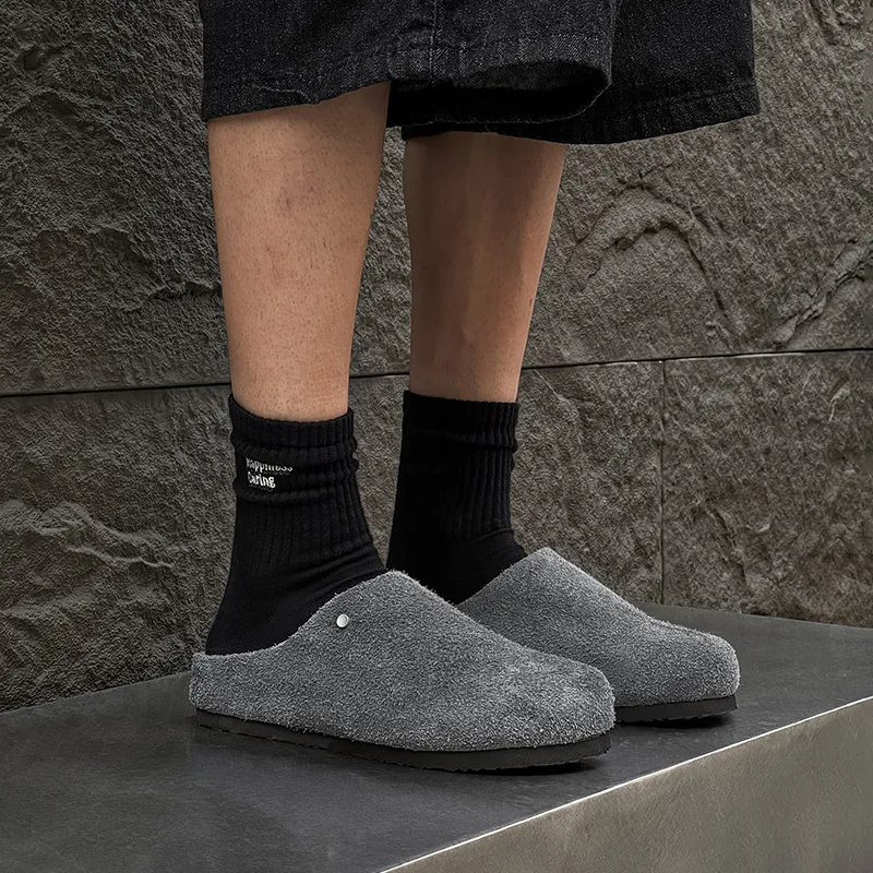 WEISHIBANGWEI Rubber Sole Slip Resistant Closed Toe Slippers Unisex Gray-7