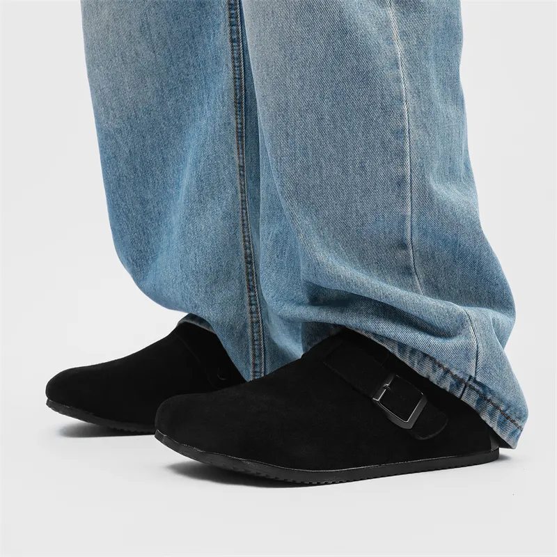 WEISHIBANGWEI Closed Toe Slippers Men's Black-3