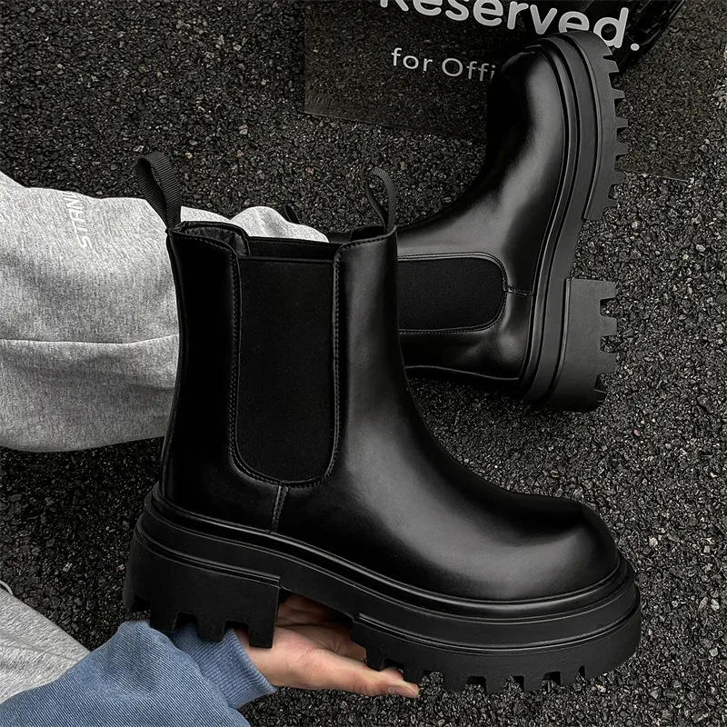 WEISHIBANGWEI Short Chelsea Boots Men's-1