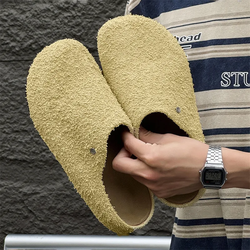 WEISHIBANGWEI Rubber Sole Closed Toe Slippers Unisex Lemon-2