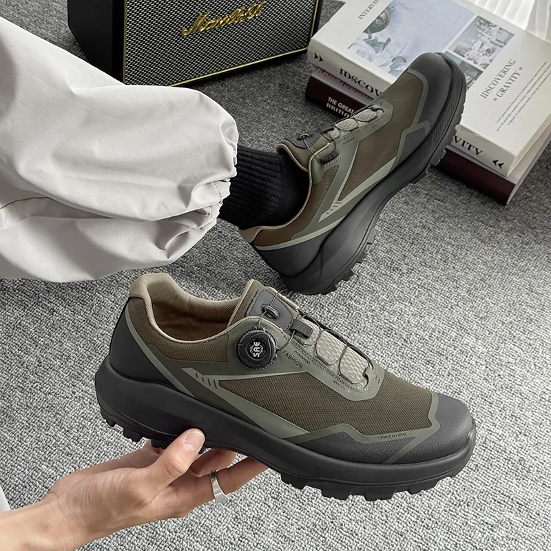 WEISHIBANGWEI Anti Slip Wear Resistant Low Top Running Shoes Men's Green-2