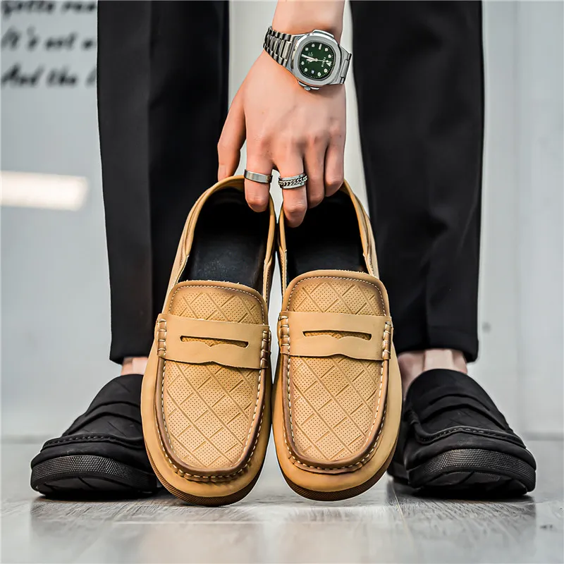 WEISHIBANGWEI Loafers Low Heel Men's-16