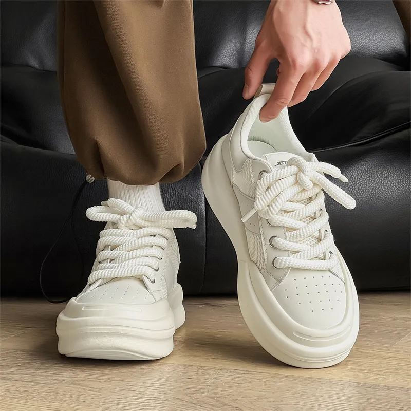 WEISHIBANGWEI Lightweight Low Top Casual Shoes Men's White-1