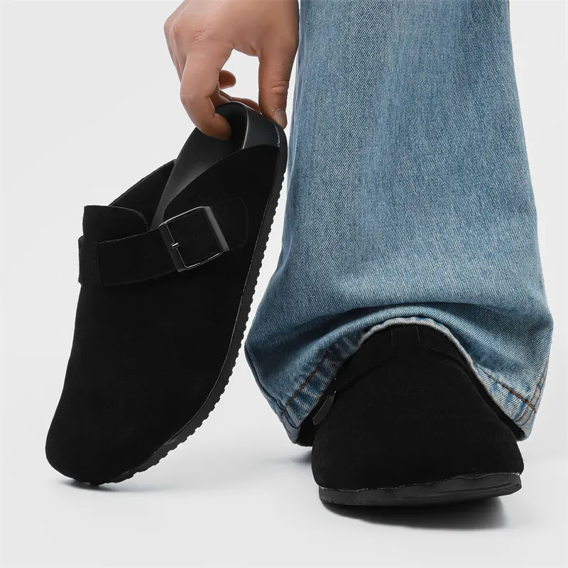 WEISHIBANGWEI Closed Toe Slippers Men's Black-2