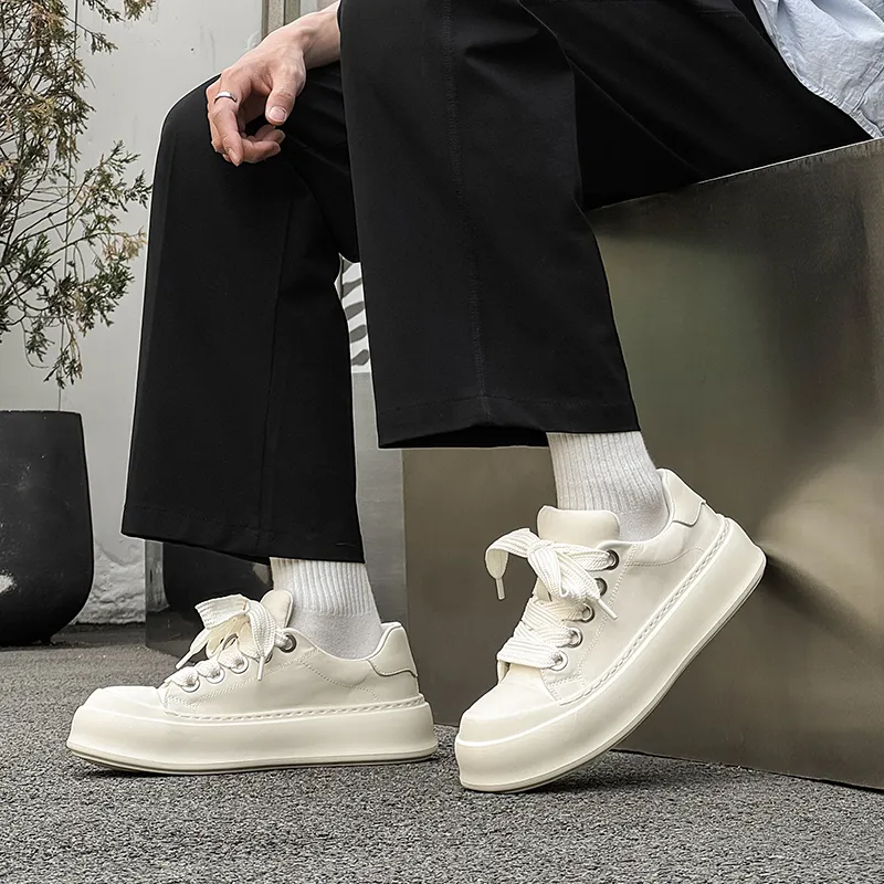 WEISHIBANGWEI Low Top Skateboard Shoes Men's White-3
