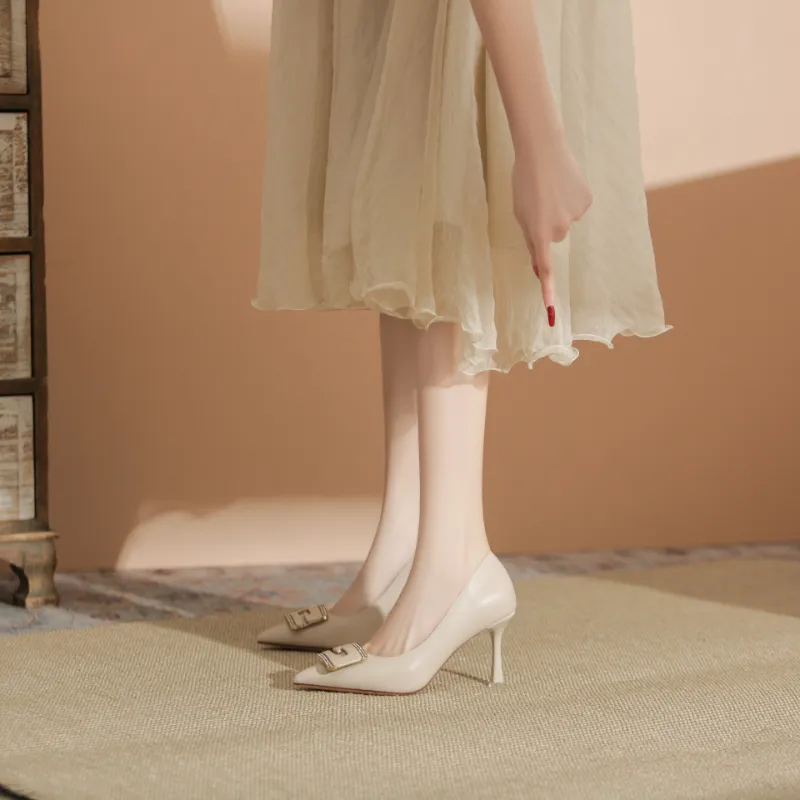 WEISHIBANGWEI Slim Heel High Heels Women's-5