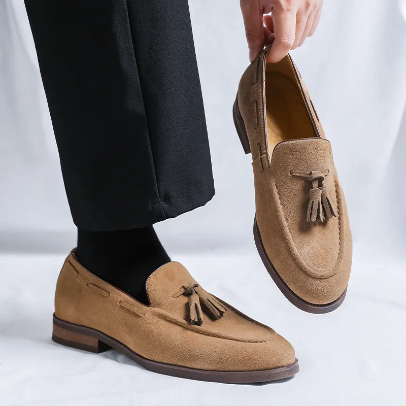 WEISHIBANGWEI Loafers Men Yellow-2
