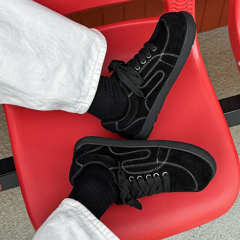 WEISHIBANGWEI Low Top Casual Shoes Men's Black-3