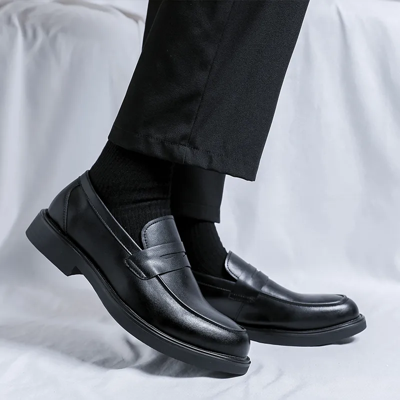 WEISHIBANGWEI Loafers Men's Black-4
