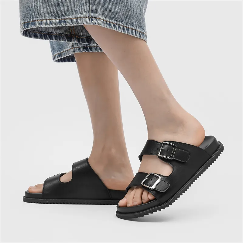WEISHIBANGWEI Slip Resistant Odor Resistant Slide Slippers Men's Black-4