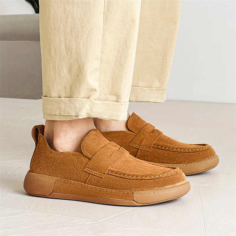 WEISHIBANGWEI Loafers Medium Heel Men's-6