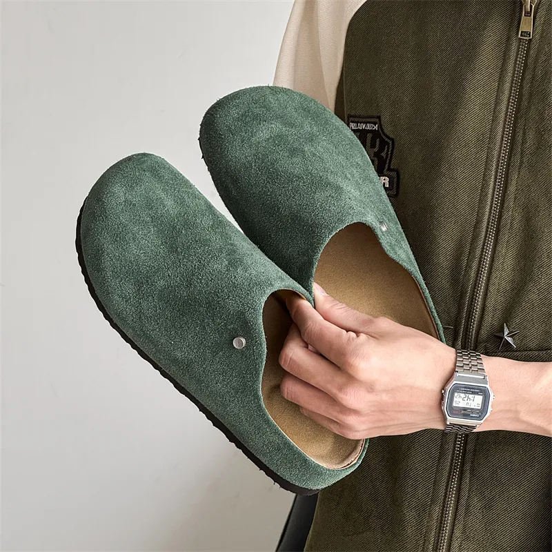 WEISHIBANGWEI Rubber Sole Closed Toe Slippers Unisex Green-2