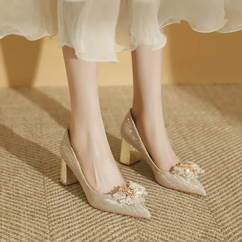 WEISHIBANGWEI Chunky Heel High Heels Women's-5