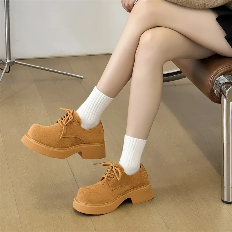 WEISHIBANGWEI Casual Single Shoes Women's Yellow-3