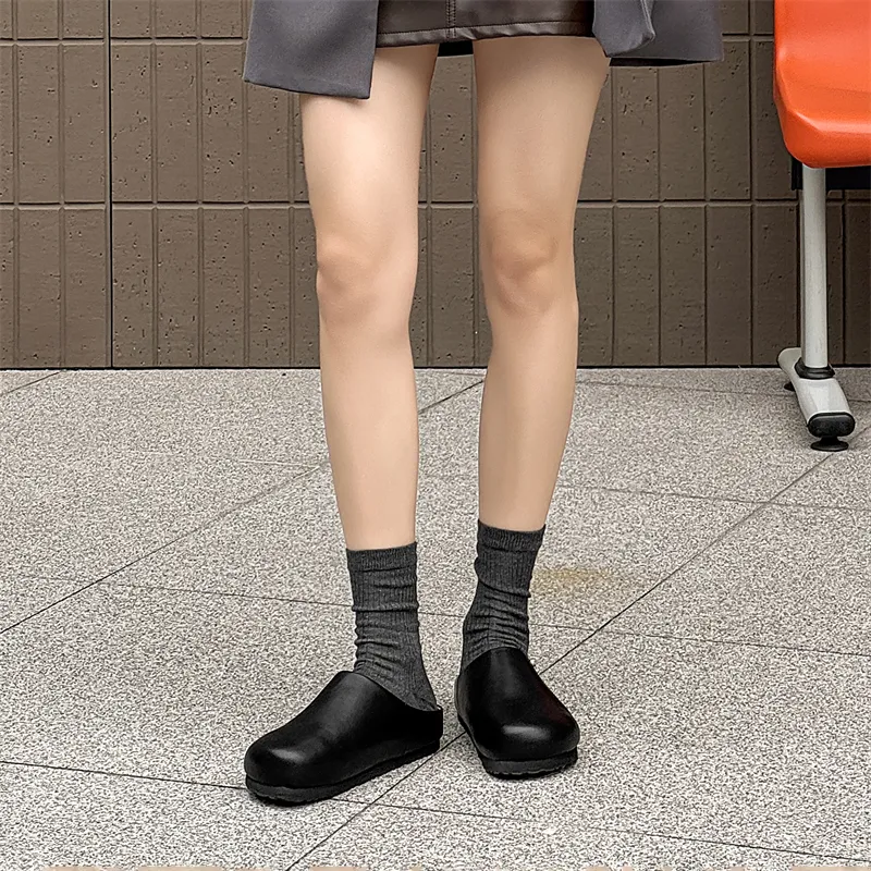 WEISHIBANGWEI Rubber Sole Closed Toe Slippers Unisex Black-5