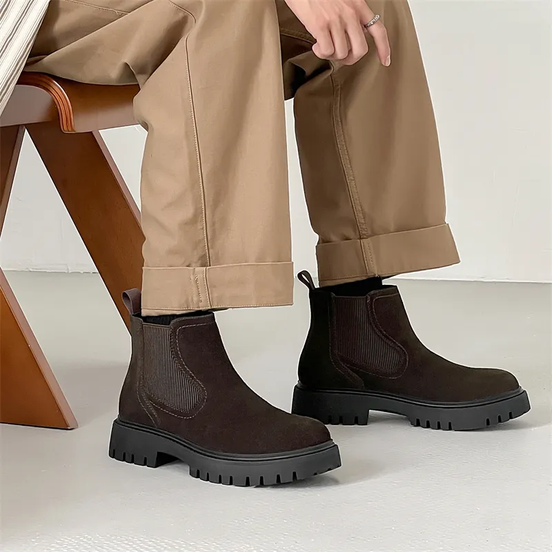 WEISHIBANGWEI Short Chelsea Boots Men's-6