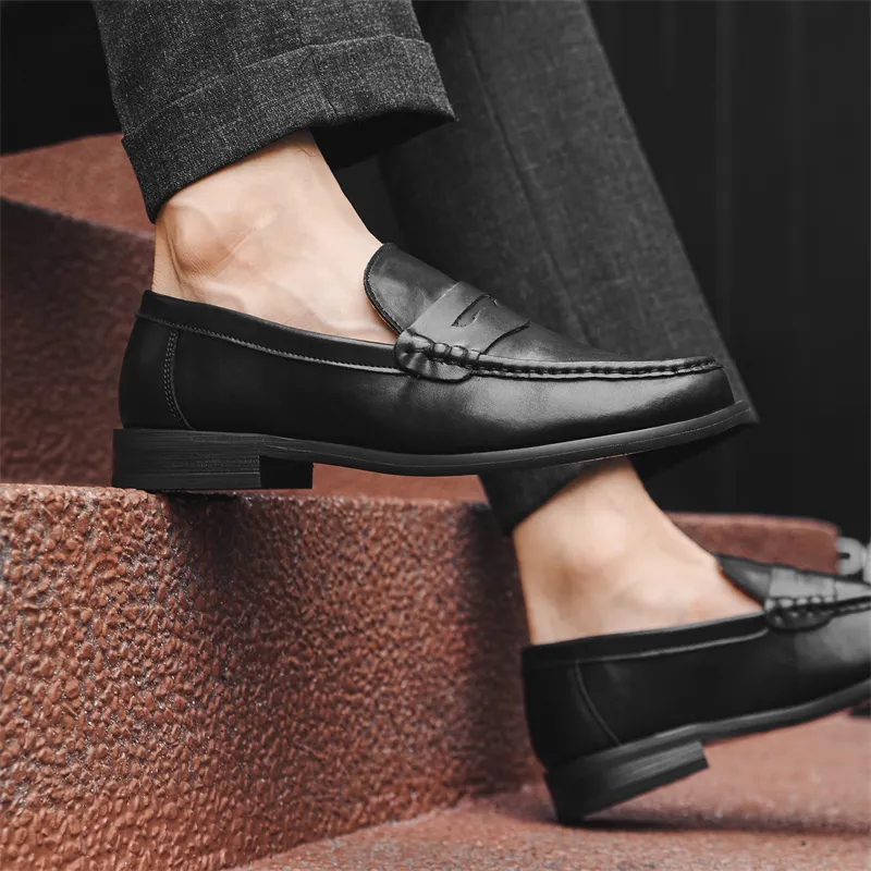 WEISHIBANGWEI Loafers Unisex Black-4
