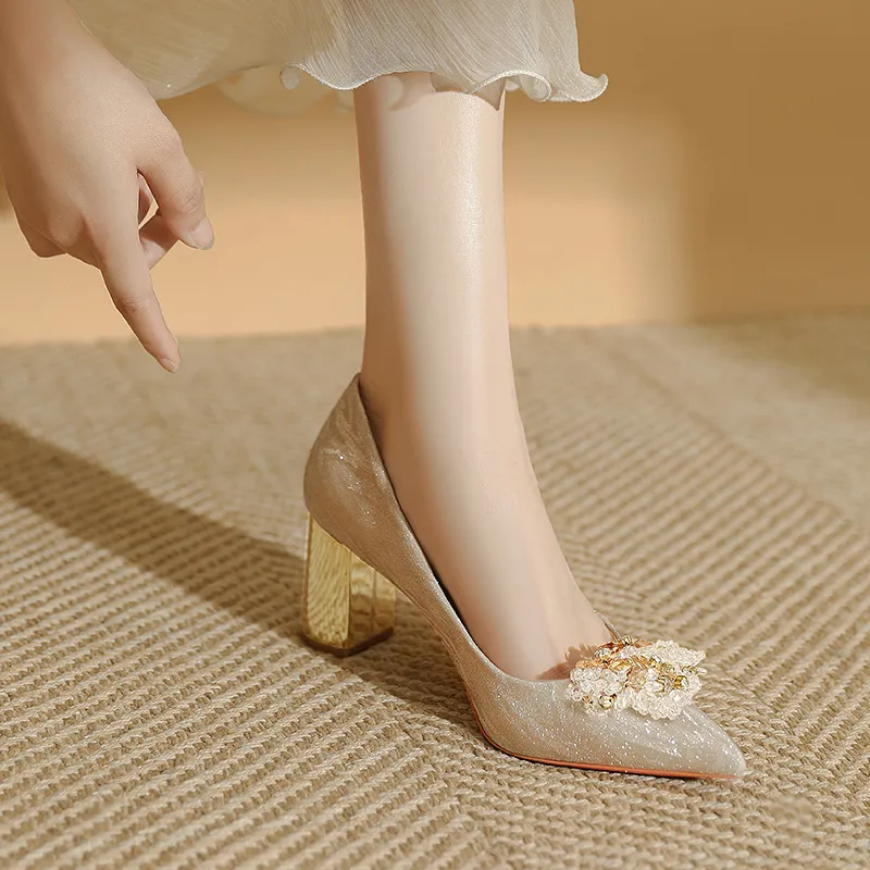 WEISHIBANGWEI Chunky Heel High Heels Women's-1