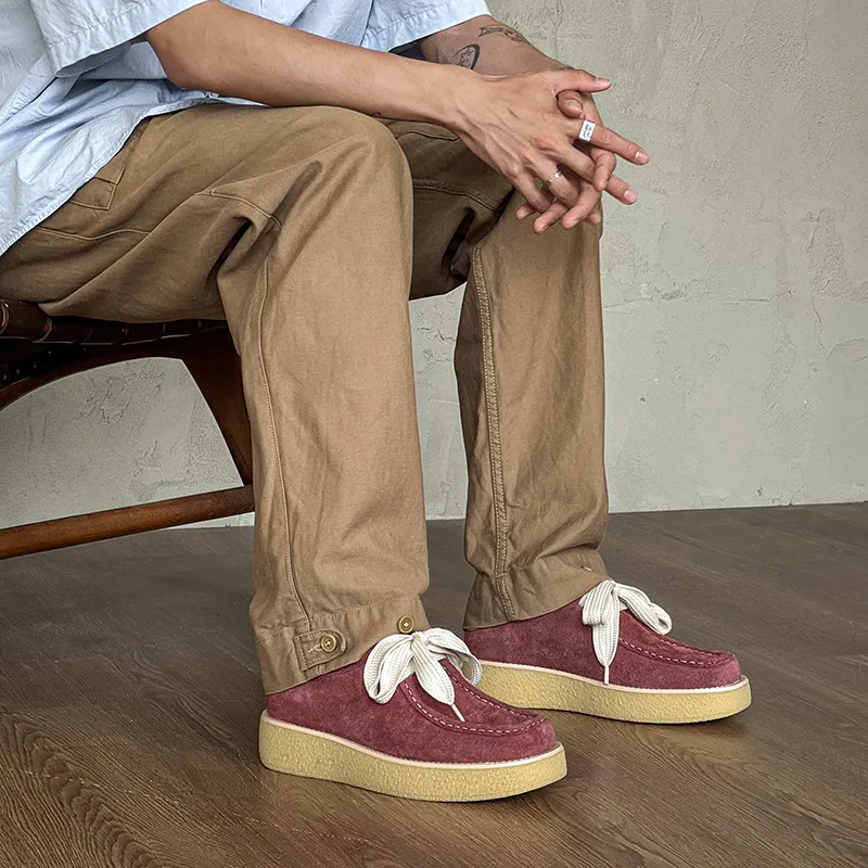 WEISHIBANGWEI Height Increasing Low Top Casual Shoes Men's Purple-2