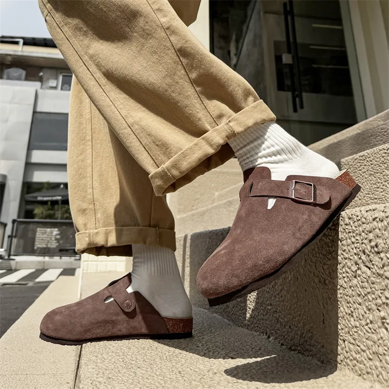 WEISHIBANGWEI Rubber Sole Closed Toe Slippers Unisex Brown-5