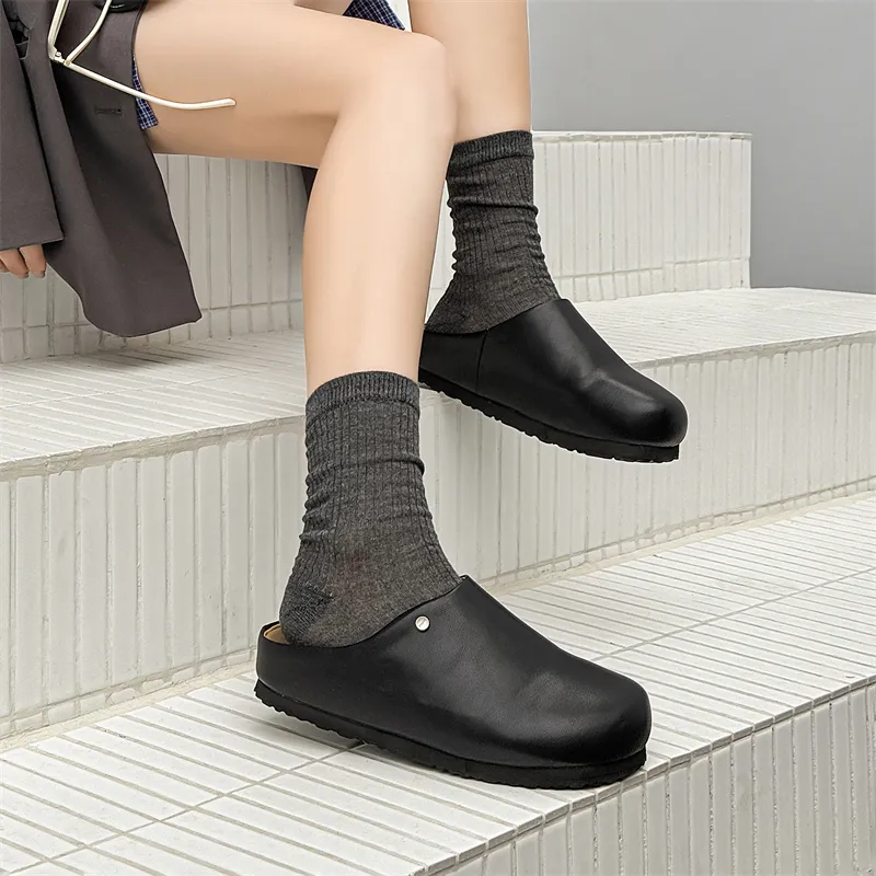 WEISHIBANGWEI Rubber Sole Closed Toe Slippers Unisex Black-8
