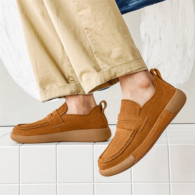 WEISHIBANGWEI Loafers Medium Heel Men's-5