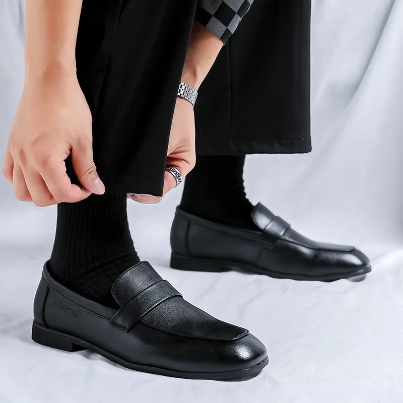 WEISHIBANGWEI Loafers Men's Black-1