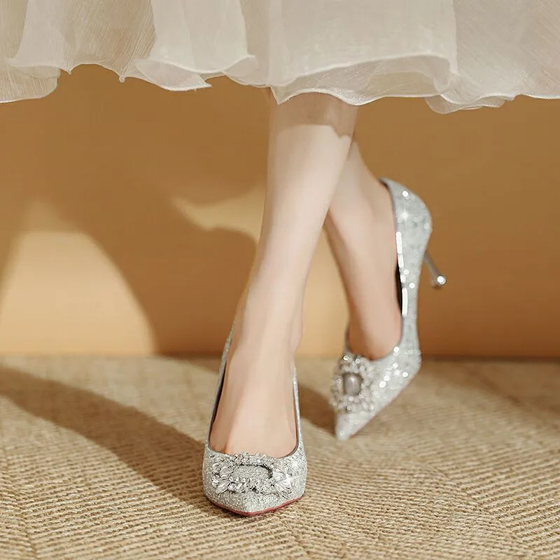 WEISHIBANGWEI Slim Heel High Heels Women's-4