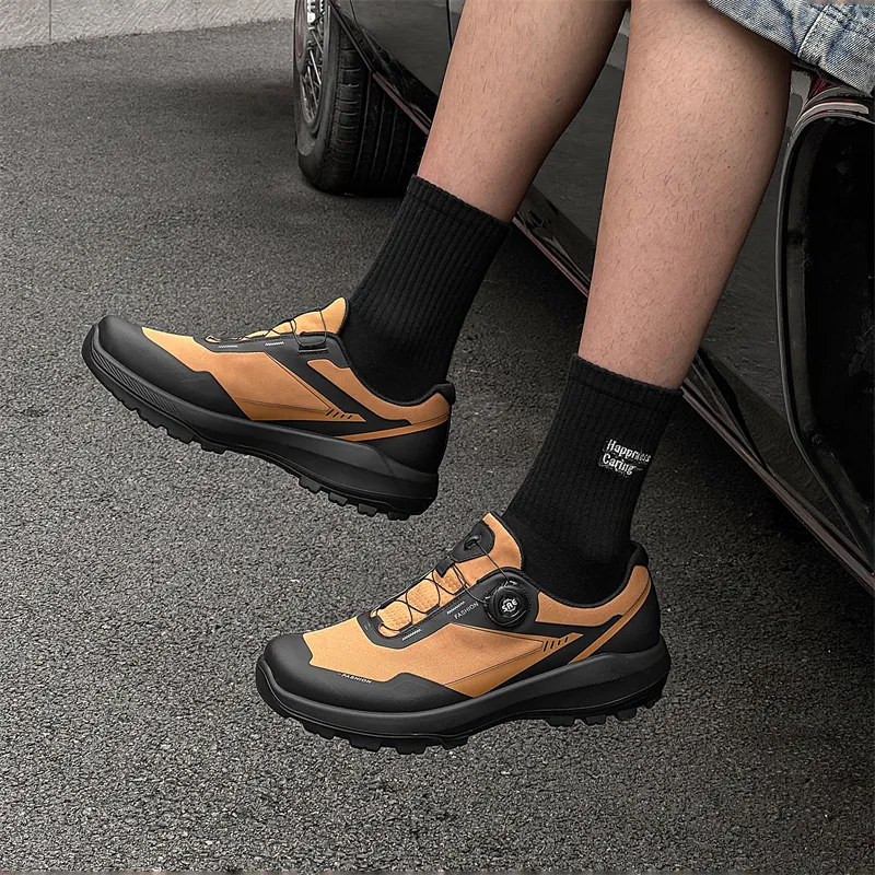 WEISHIBANGWEI Height Increasing Support Cushioning Abrasion Resistant Slip Resistant Low Top Casual Shoes Men's Yellow-3