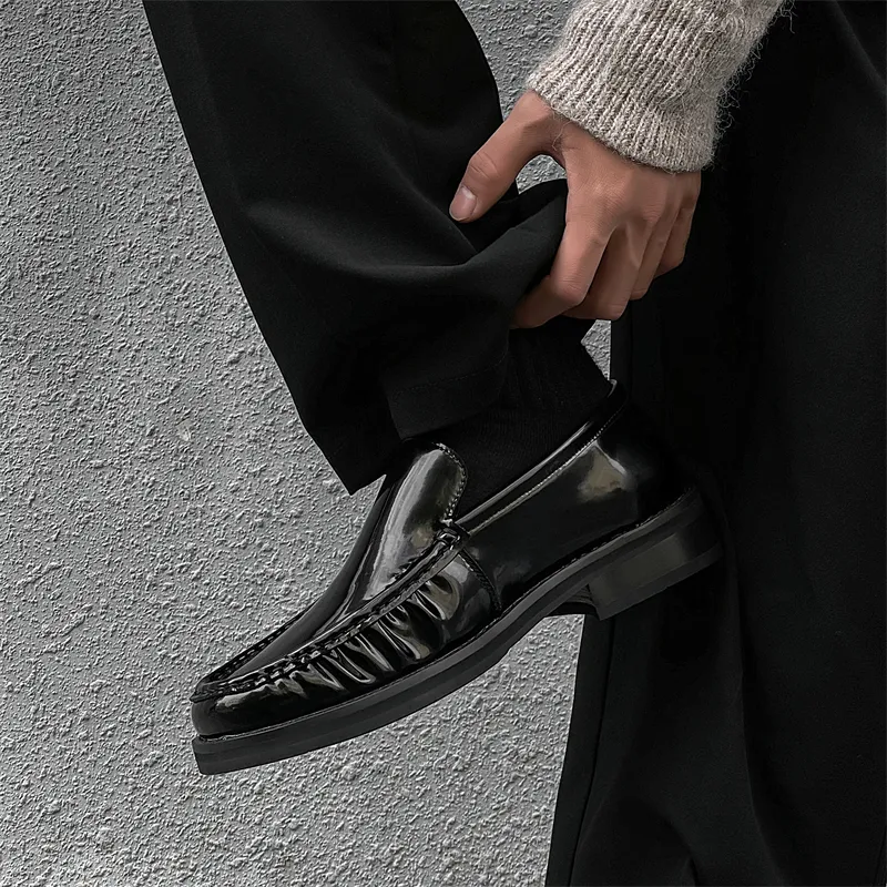 WEISHIBANGWEI Loafers Men's Black-1