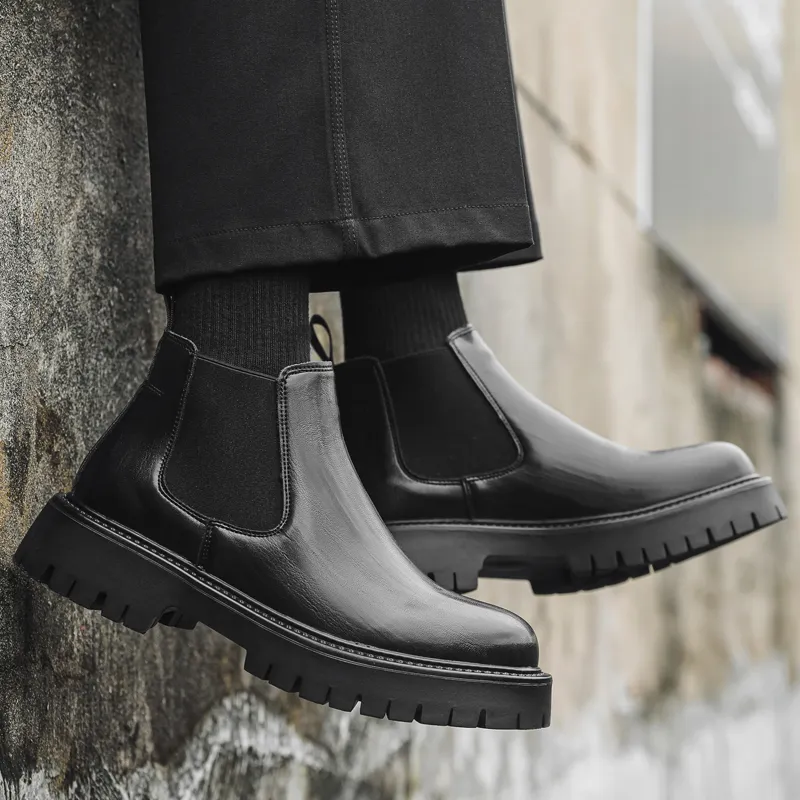 WEISHIBANGWEI Short Chelsea Boots Men's-6