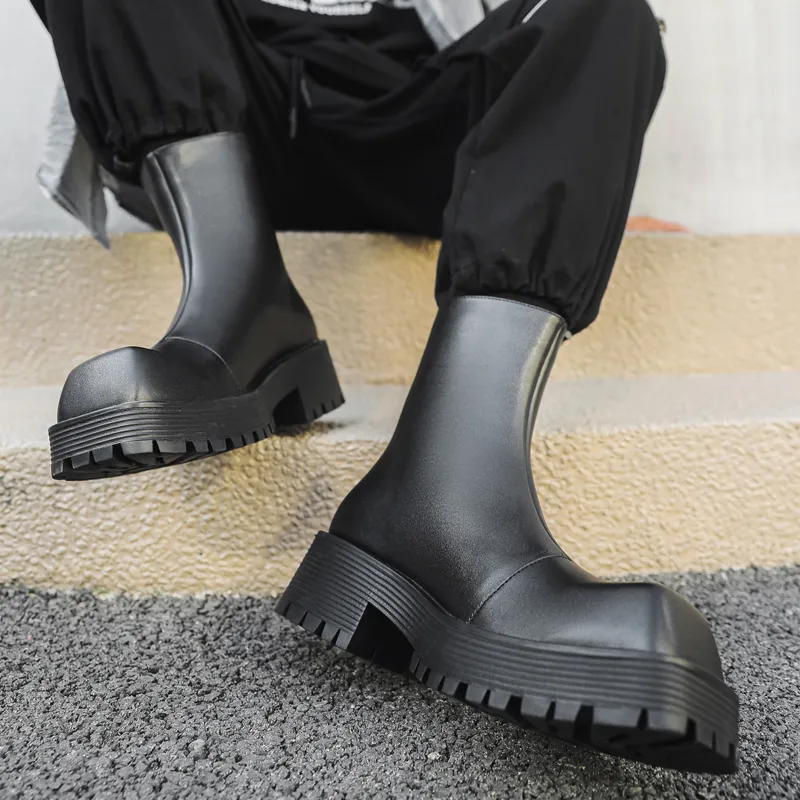 WEISHIBANGWEI Ankle Boots Men's Black-2
