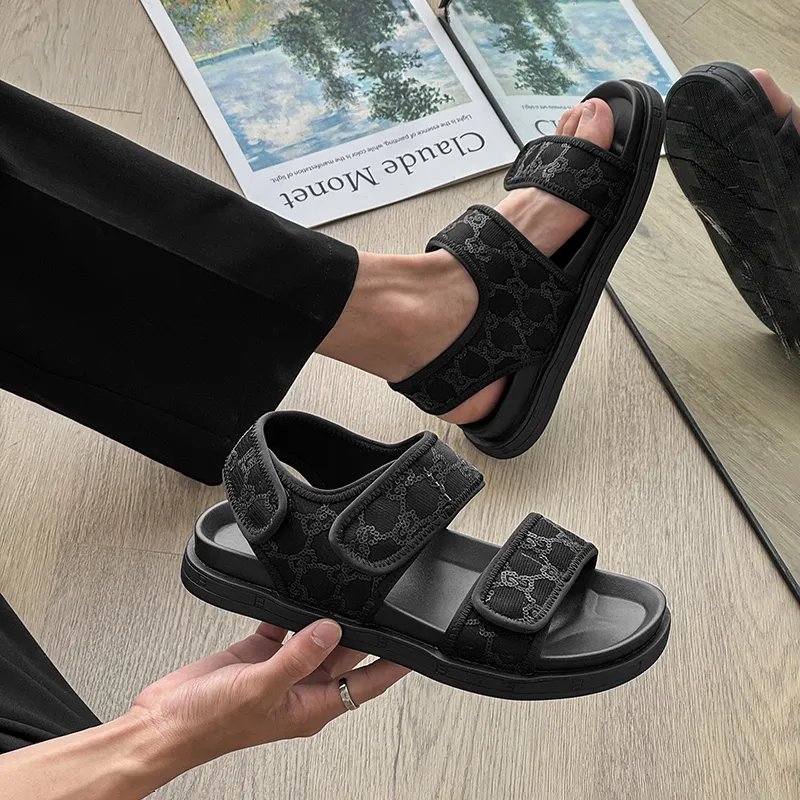 WEISHIBANGWEI Beach Sandals Men's Black-4