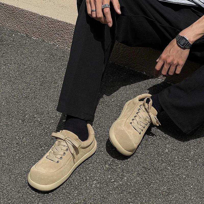 WEISHIBANGWEI Casual Shoes Men's Beige Yellow-4
