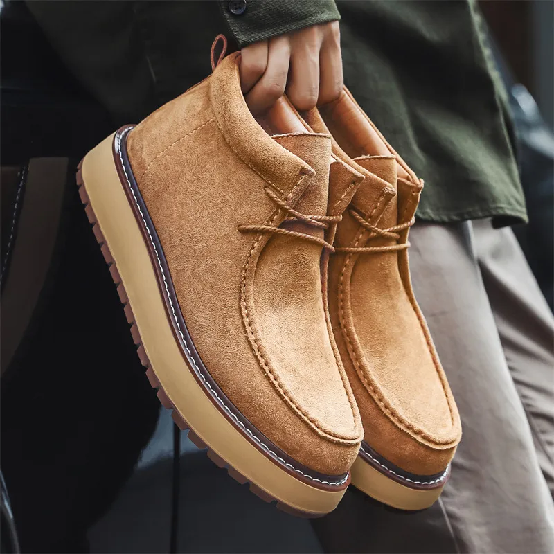 WEISHIBANGWEI Ankle Boots Men's Yellow-2