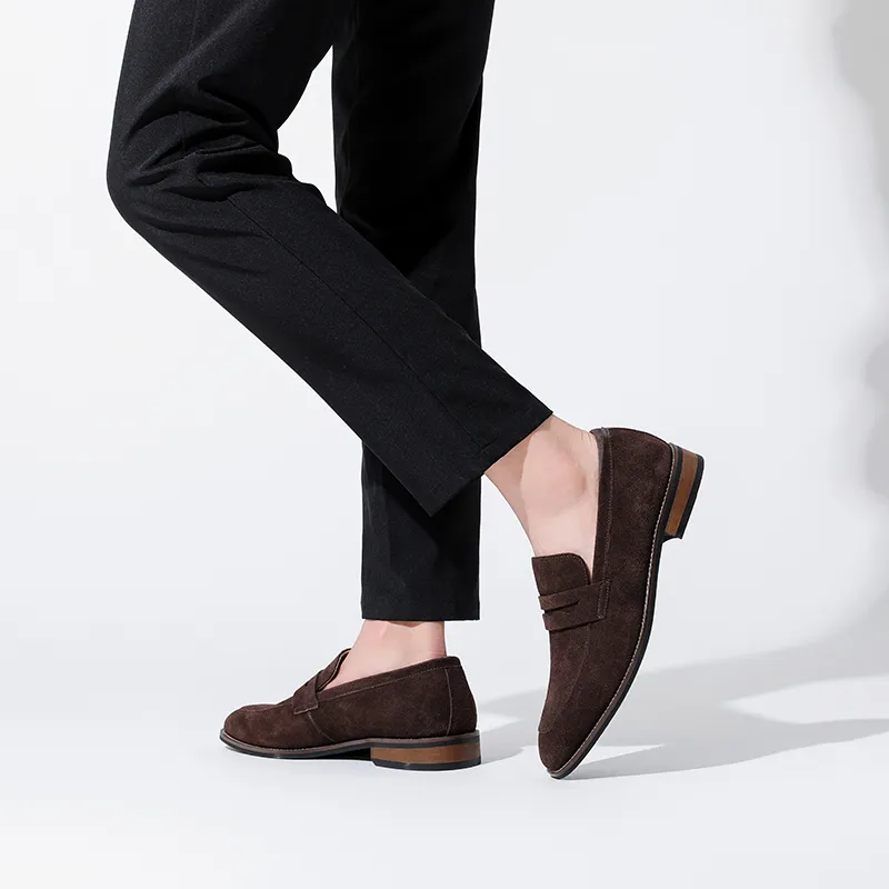 WEISHIBANGWEI Loafers Men's Dark Brown-5