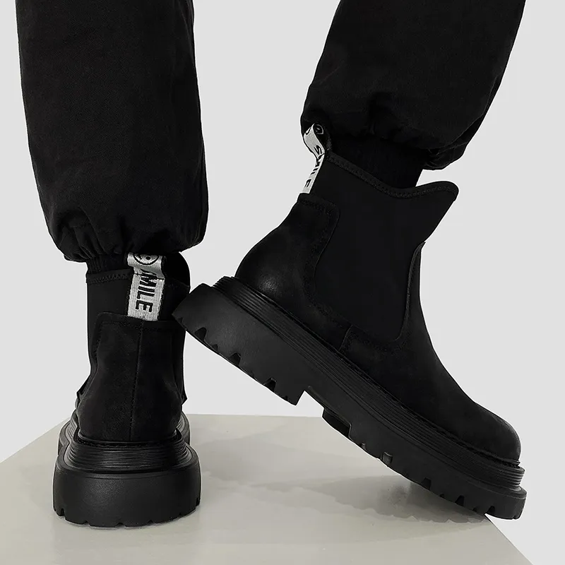WEISHIBANGWEI Ankle Boots Men's Black-5