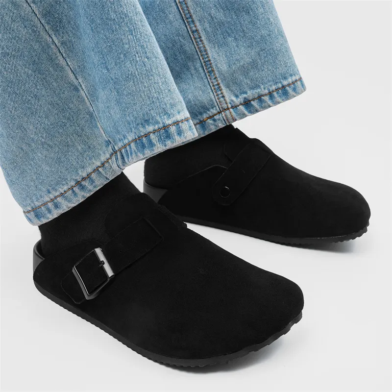WEISHIBANGWEI Closed Toe Slippers Men's Black-4