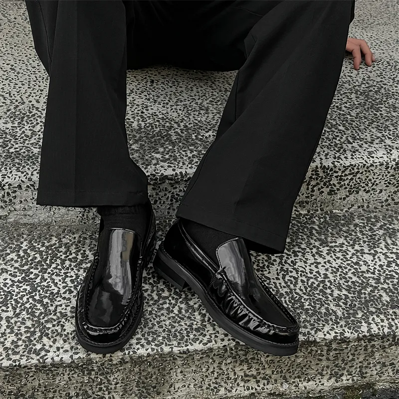 WEISHIBANGWEI Loafers Men's Black-4