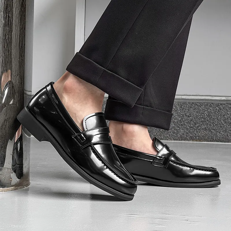 WEISHIBANGWEI Loafers Men's Black-4