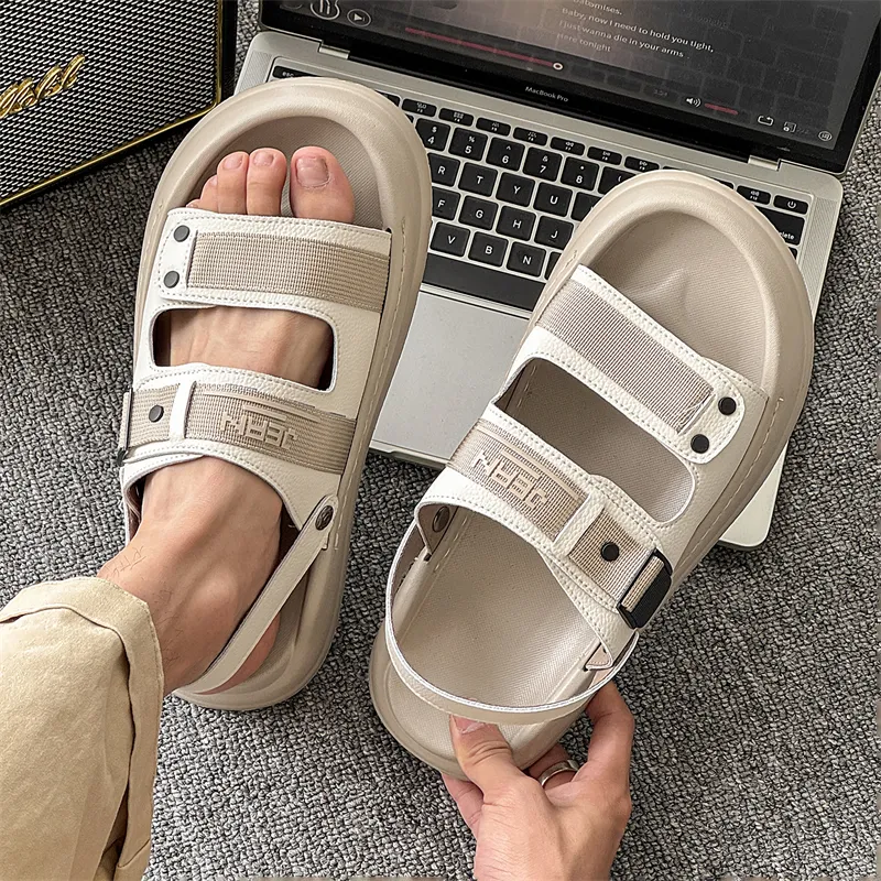 WEISHIBANGWEI Beach Sandals Men's White-1