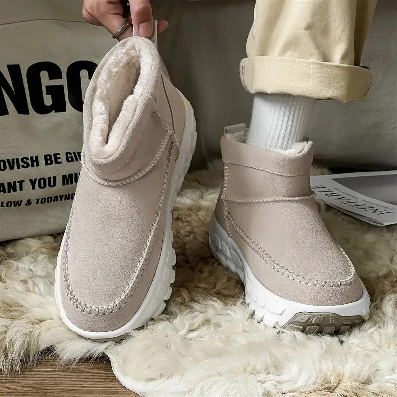 WEISHIBANGWEI Warm Slip Resistant Short Snow Boots Unisex-15