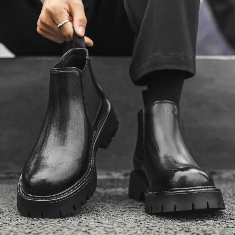 WEISHIBANGWEI Short Chelsea Boots Men's-1