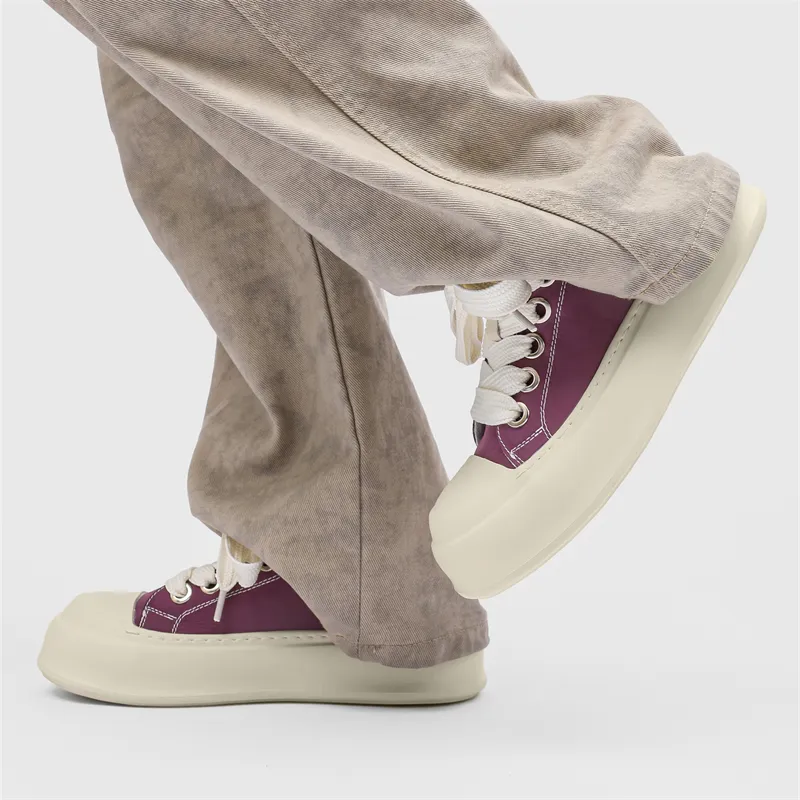WEISHIBANGWEI Height Increasing Low Top Skateboard Shoes Men's Purple-3