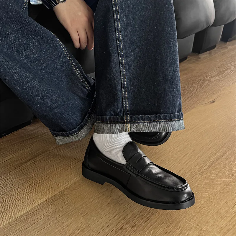 WEISHIBANGWEI Loafers Men's Black-5