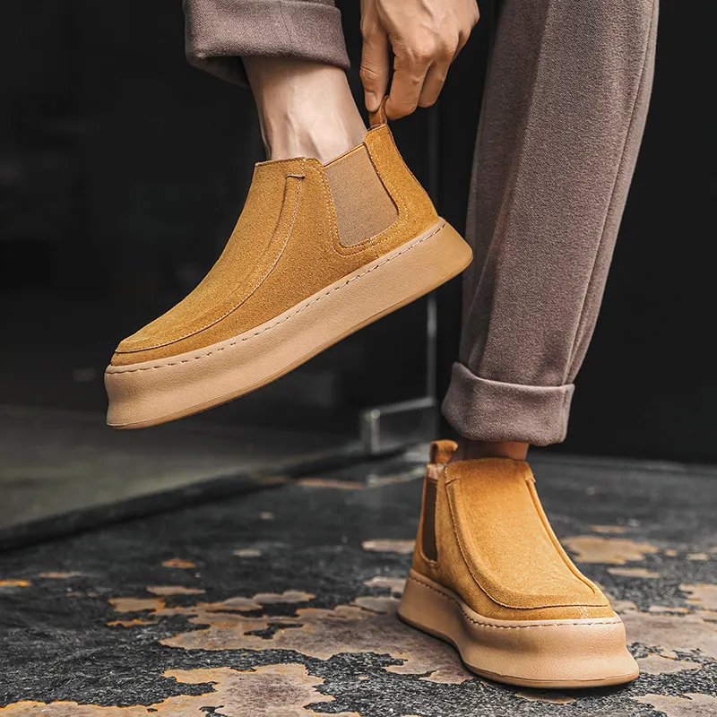 WEISHIBANGWEI Short Chelsea Boots Men's-3