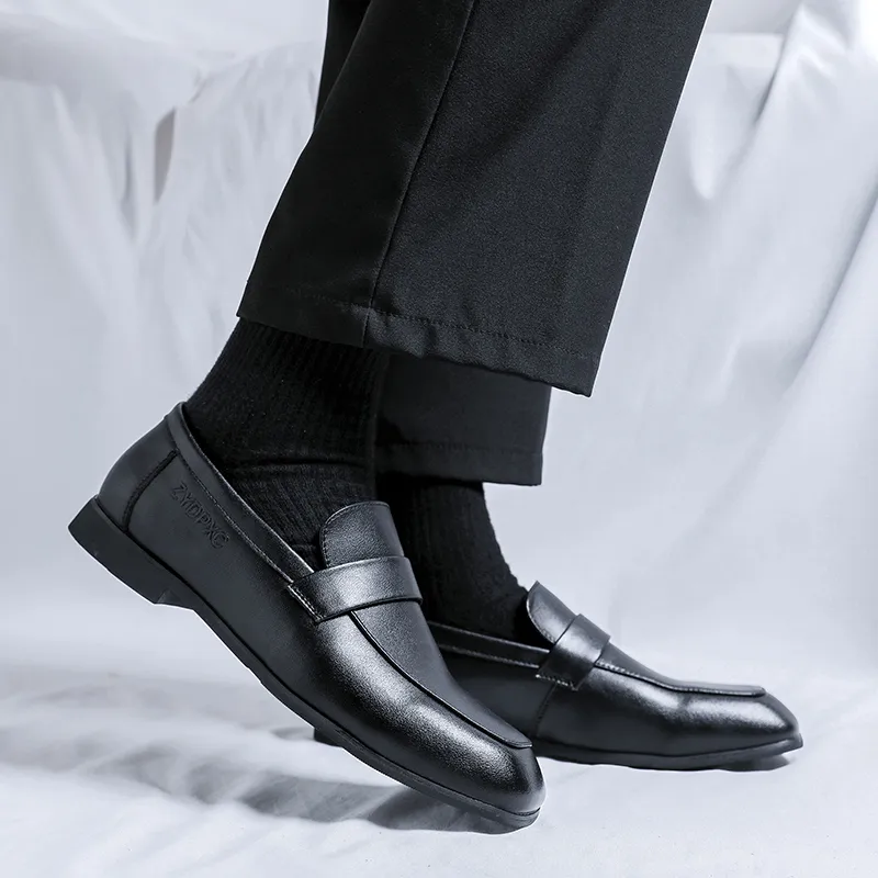 WEISHIBANGWEI Loafers Men's Black-4