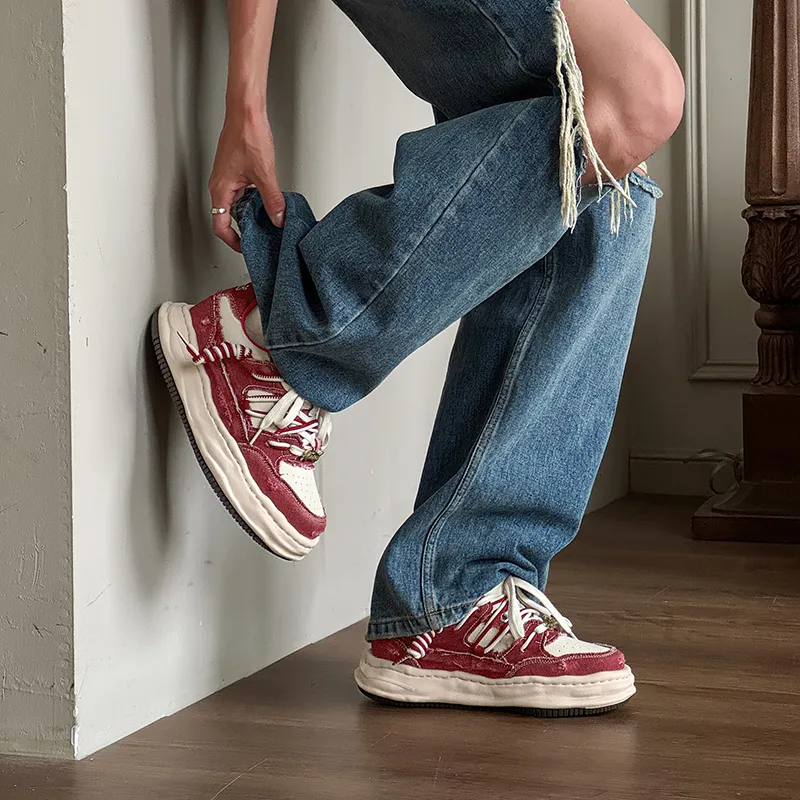 WEISHIBANGWEI Canvas Shoes Unisex Red-5