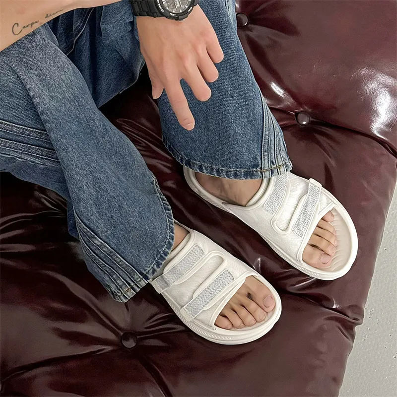 WEISHIBANGWEI Slide Slippers Men's White-3