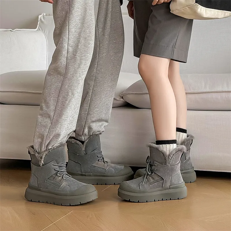 WEISHIBANGWEI Warm Slip Resistant Coverage Short Snow Boots Unisex-16